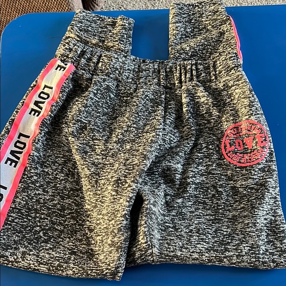 Bobbie Brooks Black and Gray Track Pants with Elastic Waistband - Picture 1 of 3